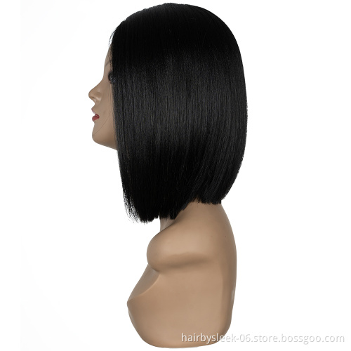 Lace Front Wigs 8 Inches Silky Straight Bob Wave Synthetic Lace Frontal wigs natural black T lace part Synthetic Hair Wigs